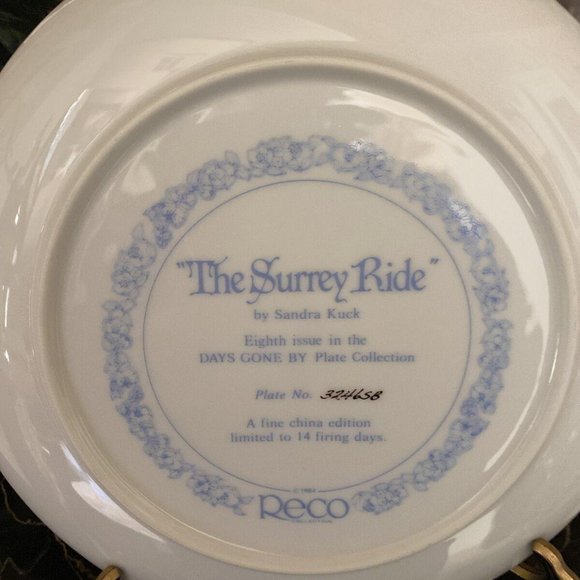 The Surrey Ride By Sandra Kuck Reco 1984 8th Issue Days Gone By Plate Collection - Picture 2 of 4